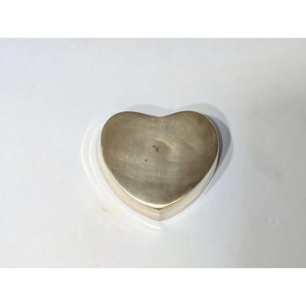 Solid Brass Heart-Shaped Collectible Metalware Desk Accessory Paperweight